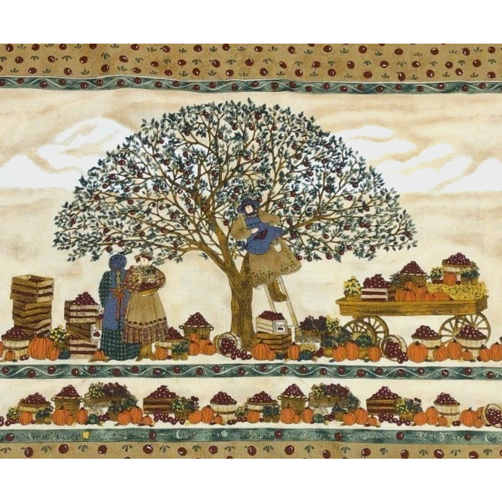 Moda Apple Picking Farm Market Fall Border Cotton Fabric - 2 2/3 Yards (8 Feet)